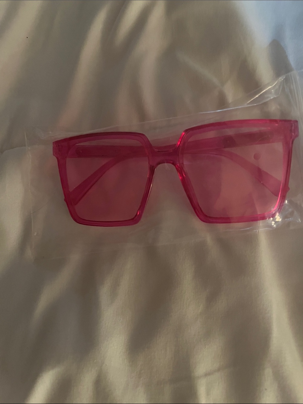 Pink Square Frame Sunglasses